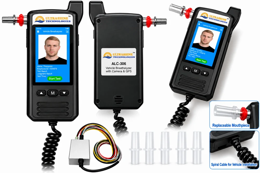 Vehicle-Mounted Alcohol Breath Tester with Camera & GPS- ALC-306