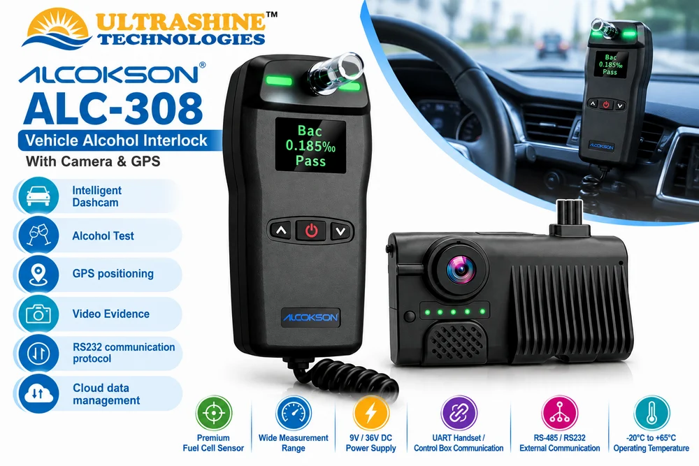 Vehicle-Mounted Alcohol Breath Tester with Camera & GPS- ALC-308